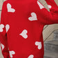 Red, White & Black Comfy Heart Sweater—All Heart—Valentine's Day Collection