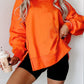 Side Slit Round Neck Long Sleeve Sweatshirt