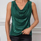 Sequin Cowl Neck Tank