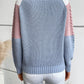 Color Block Round Neck Long Sleeve Sweater