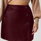 Buttoned High Rise Mini Skirt