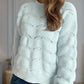 Openwork Round Neck Dropped Shoulder Sweater