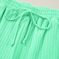 Mint Green Textured Batwing Sleeve Tee Wide Leg Pants Plus Size Set