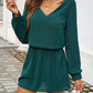 Devine Cutout V-Neck Long Sleeve Mini Dress