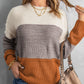 Color Block Dropped Shoulder Sweater