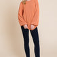 BOMBOM Long Sleeve Curved Hem Ribbed T-Shirt