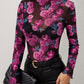 Floral Mock Neck Long Sleeve Top