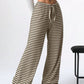 Tied Striped Wide Leg Pants