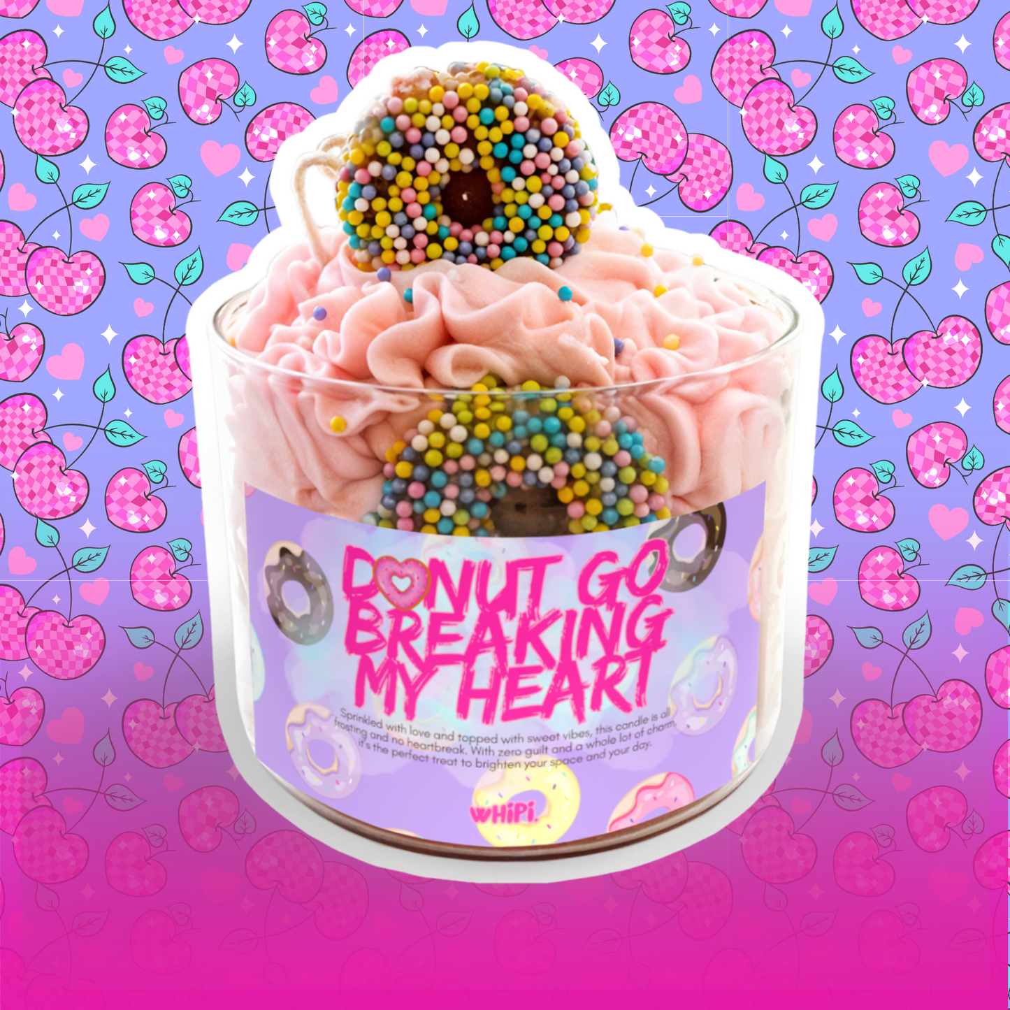 Donut Go Breaking My Heart Candle