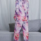 Tie-Dye Crewneck Top and Drawstring Waist Joggers Lounge Set