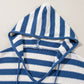 Drawstring Striped Long Sleeve Hooded Sweater