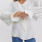 Button Up Flounce Sleeve Shirt