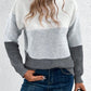 Color Block Drop Shoulder Long Sleeve Sweater