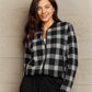 Ninexis Full Size Plaid Round Neck Long Sleeve Jacket