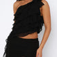 Layered Ruffled One Shoulder Tank