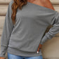 Single Shoulder Long Sleeve Sweatshirt with Zip