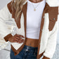 Corduroy Contrast Patchwork Fuzzy Jacket