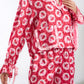 Valentine’s Day Frill Strawberry Print Flounce Sleeve Top and Shorts Lounge Set