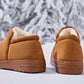 Letter M Suede Round Toe Slippers