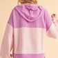 Corded Color Block Drawstring Hoodie