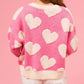 Pink & Red Fuzzy Heart Sweater—All Heart—Valentine's Day Collection