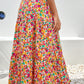 Printed Elastic Waist Maxi Skirt