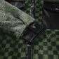 Pocketed Checkered Collared Neck Snap Down Jacket