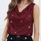 Sequin Cowl Neck Tank