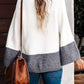 Contrast Round Neck Long Sleeve Sweater