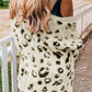 Leopard Open Front Cardigan with Pockets