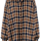 Plaid Button Up Drop Shoulder Shacket