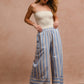 BiBi Striped Wide Leg Pants with Pockets