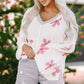 Flower Dropped Shoulder Hooded Sweater