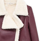 Collared Neck Long Sleeve Plush Cropped Jacket