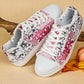 Pink Bleached Spots Canvas Shoes