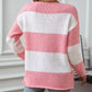 Color Block V-Neck Long Sleeve Sweater