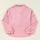 Pocketed Half Button Long Sleeve Sweatshirt