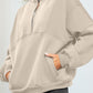 Half Zip Drop Shoulder Long Sleeve Sweatshirt