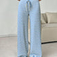 Tied Striped Wide Leg Pants