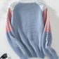 Color Block Round Neck Long Sleeve Sweater