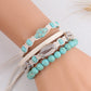 Light Blue Western Turquoise Shell Multi Layered Bracelet Set