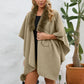 Fuzzy Trim Open Front Poncho