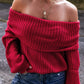 Off-Shoulder Long Sleeve Sweater