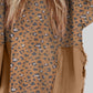 Textured Leopard Dropped Shoulder Blouse