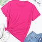 Rose Red Western Sequin Cactus Round Neck Graphic T Shirt