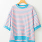 Striped Round Neck Half Sleeve T-Shirt