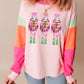 Sequin Nutcracker Color Block Long Sleeve