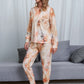 Tie-Dye Round Neck Top and Pants Lounge Set