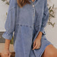 Oversized Distressed Midi-Denim Dress