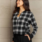 Ninexis Full Size Plaid Round Neck Long Sleeve Jacket